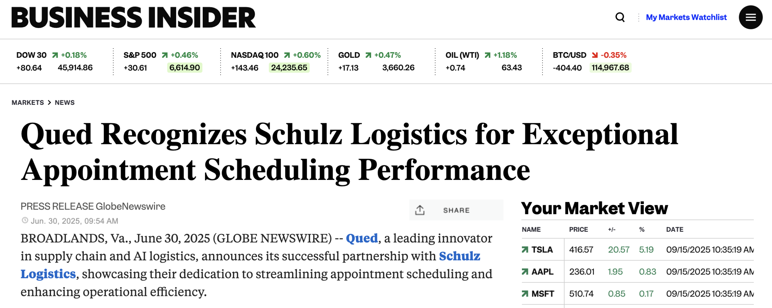 Qued, a leading innovator in supply chain and AI logistics, announces its successful partnership with Schulz Logistics, showcasing their dedication to streamlining appointment scheduling and enhancing operational efficiency.