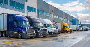 trucks at warehouse